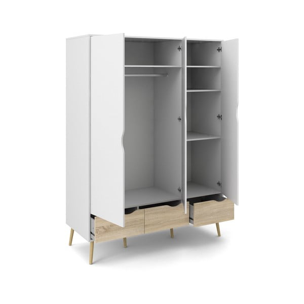 Șifonier Tvilum Oslo, 147x200 cm, alb-natural-image-2