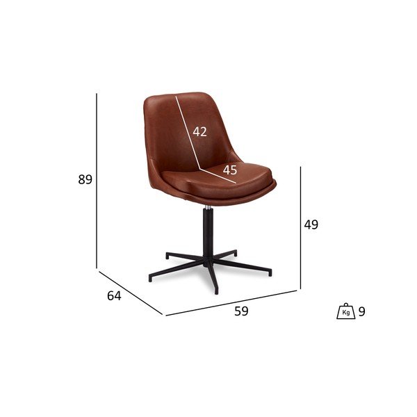 Scaun rotativ de birou cu husă din imitație de piele Furnhouse Claudia-image-1