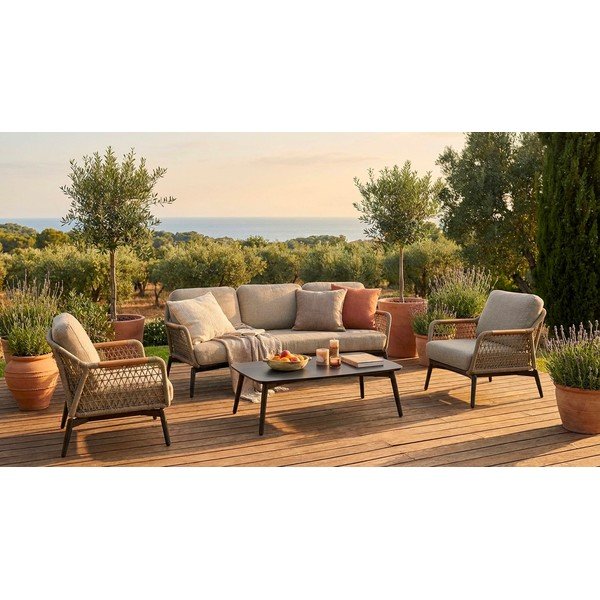 Canapea de grădină maro deschis din lemn de acacia Eulero – Bizzotto-image-1