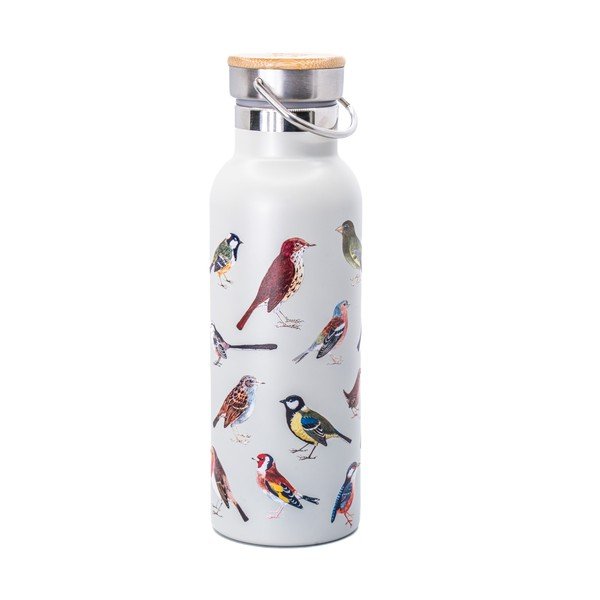 Sticlă albă de călătorie din oțel inoxidabil 425 ml Vintage Birds – Sass & Belle