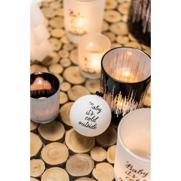 Set de 6 globuri de Crăciun din sticlă J-Line Baby, alb-image-1