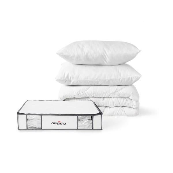 Cutii de depozitare pentru haine 3 buc. din material textil cu vacuum/cu pereți întăriți 45x65x15,5 cm Life – Compactor-image-3