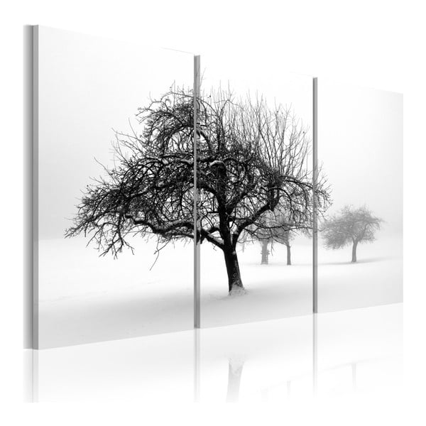 Tablou pe pânză 3 piese Bimago Trees, 40 x 60 cm 