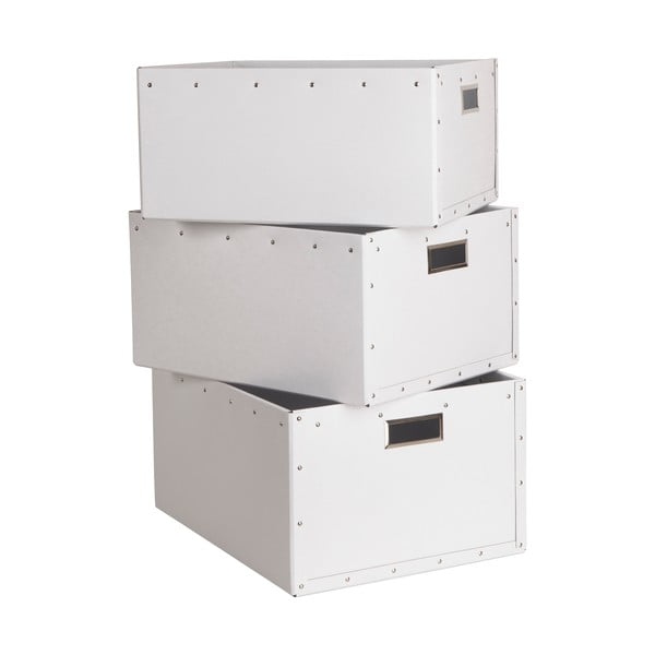 Cutii de depozitare albe 3 buc. din carton Ture – Bigso Box of Sweden