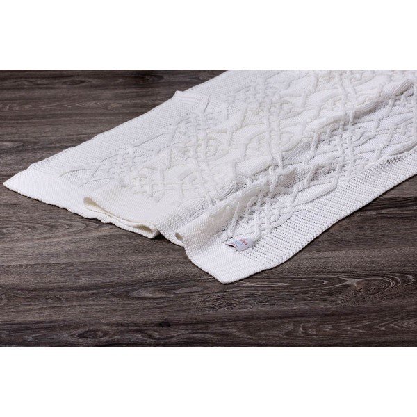 Pătură din bumbac pentru copii Homemania Decor Louise, 90 x 90 cm, alb - crem-image-1
