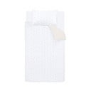 Lenjerie de pat pentru copii albă-bej din bumbac pentru pat de o persoană 135x200 cm Mini Star & Stripes – Bianca