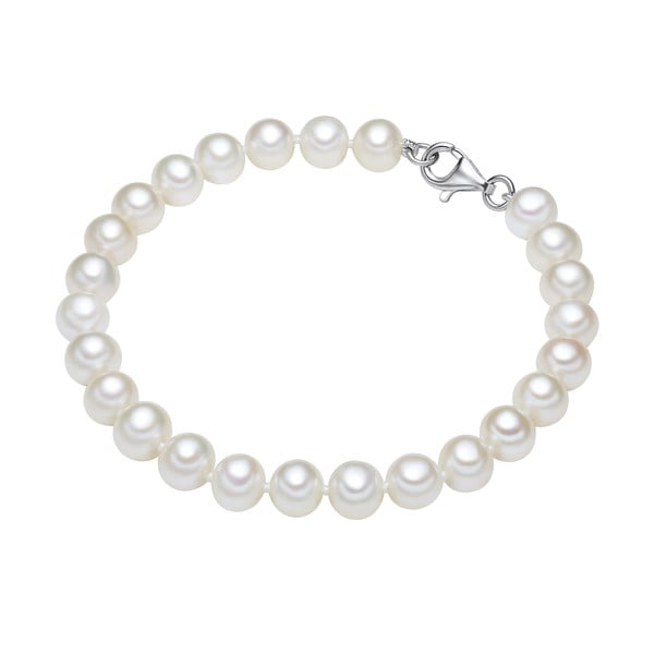 Brățară  Helia, 17 cm, perle albe