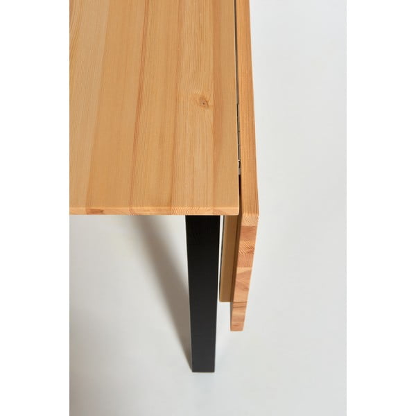 Masă de dining extensibilă din lemn de pin cu structură neagră Bonami Essentials Brisbane, 120 (200) x 70 cm-image-3