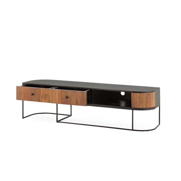 Comodă TV în culoare naturală din lemn de mango 160x45x40 cm Curve – MOME-image-3
