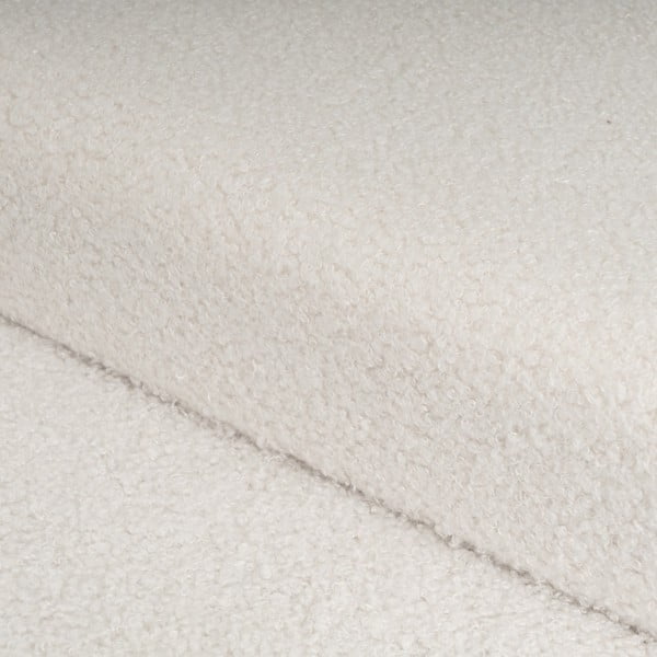 Taburet alb cu tapițerie din țesătură bouclé Ecru – Casa Selección-image-1