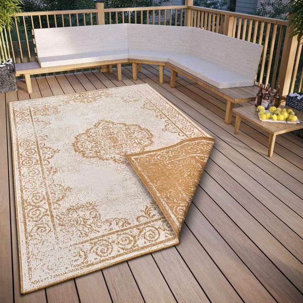 Covor de exterior galben ocru-alb 160x230 cm Cebu – NORTHRUGS-image-1