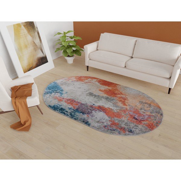 Covor albastru/portocaliu lavabil 80x120 cm – Vitaus-image-1
