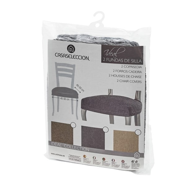 Husă gri elastică pentru scaun Ideal – Casa Selección-image-2