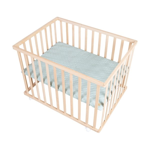 Țarc pentru copii în culoare naturală cu înălțime reglabilă/cu roți 75x100 cm Style – Roba