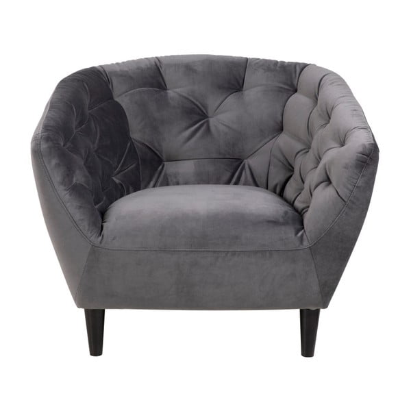 Fotoliu cu husă din catifea Actona Ria, gri închis-image-2