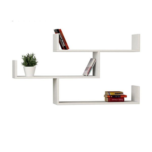 Raft de perete pentru cărți Homemania Tibet, alb