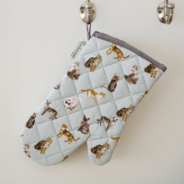 Mănușă de bucătărie din bumbac Cooksmart ® Curious Cats, albastru-image-1