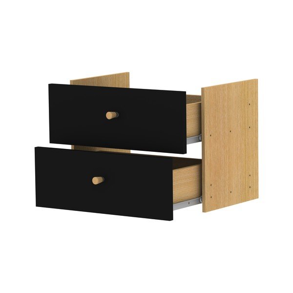 Modul cu sertare pentru sistem de rafturi modulare negru 43x33 cm Z Cube - Tenzo-image-3