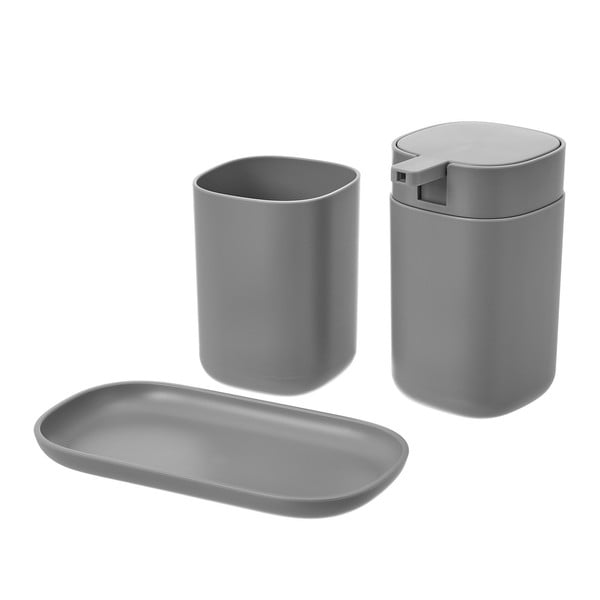 Set de accesorii de baie gri – Casa Selección-image-1