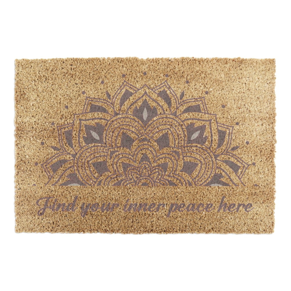 Covoraș de intrare din fibre de nucă de cocos 40x60 cm Find Your Inner Peace – Artsy Doormats
