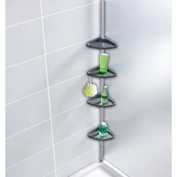 Raft telescopic pentru duș Wenko Compact, argintiu-image-1