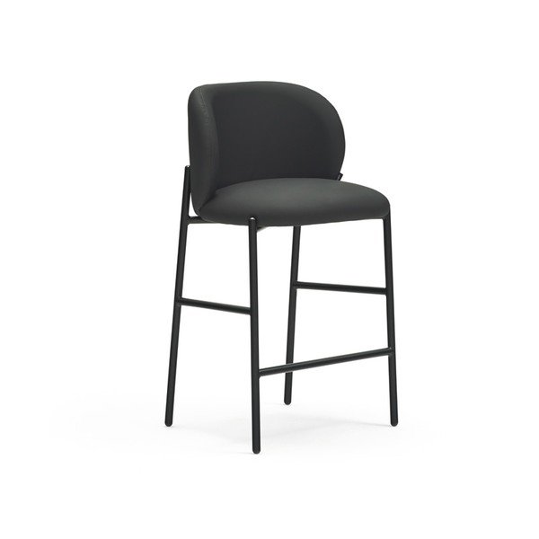 Scaun de bar negru tapițat Mogi – Teulat