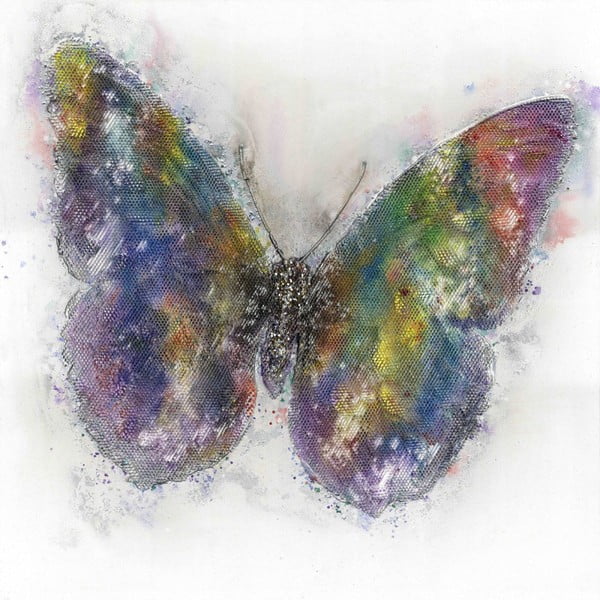 Tablou artizanal Vivorum Butterfly 80 x 80 cm