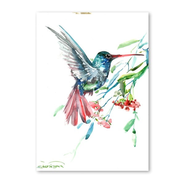 Poster de artă, Humming Bird Flowers, autor Suren Nersisyan, 30 x 21 cm