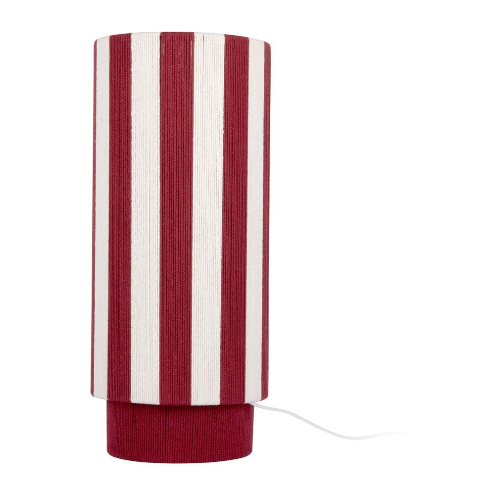 Veioza rosie/alba cu tapiterie din franghie (inaltime 58 cm) Vienna Stripes – Leitmotiv