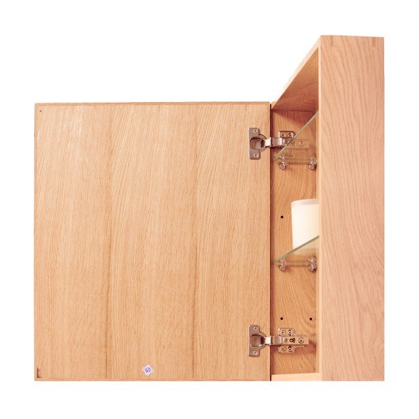 Dulap de perete din lemn de stejar cu oglindă Wireworks Mezza, 45 x 55 cm-image-1