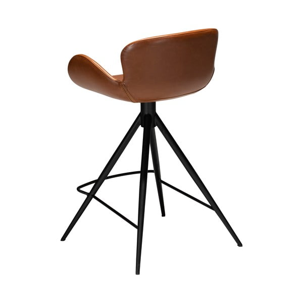 Scaun bar din piele ecologică DAN–FORM Denmark Gaia, înălțime 87 cm, maro coniac-image-3