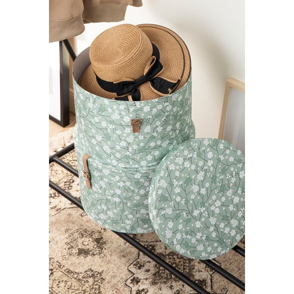 Cutii de depozitare verde-deschis 2 buc. din carton cu capac ø 37,5x25,5 cm Rut Paper Laminate – Bigso-image-3