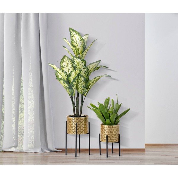 Set 2 suporturi pentru ghivece Mauro Ferretti Glissy, înălțime 38 cm, auriu-image-1