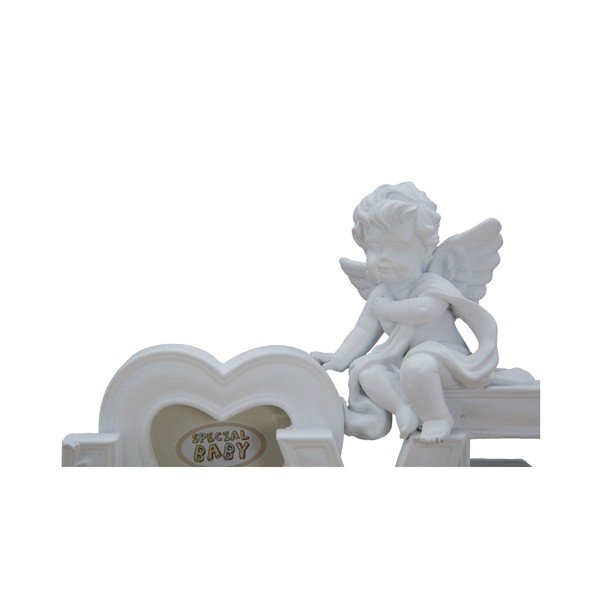 Decorațiune albă cu ramă foto Mauro Ferretti Baby Love, pentru fotografii 5 x 5 cm-image-1