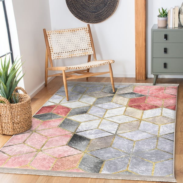 Covor roz-gri lavabil 80x140 cm – Mila Home-image-2