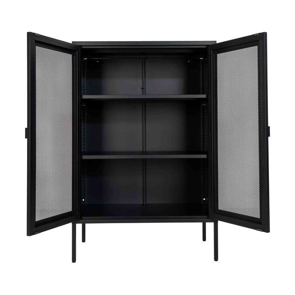 Vitrină neagră din metal 80x120 cm Melbourne – House Nordic-image-2
