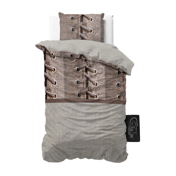 Lenjerie de pat din micropercal Sleeptime Laces, 140 x 220 cm