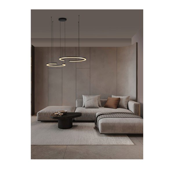 Lustră negru-mat LED cu intensitate reglabilă din aluminiu Greamy – Nova Luce-image-1