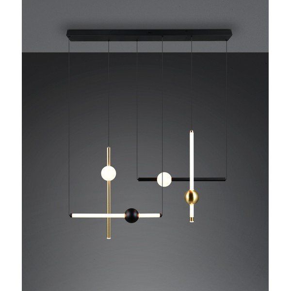 Lustră neagră/aurie LED cu intensitate reglabilă Melita – Trio-image-2