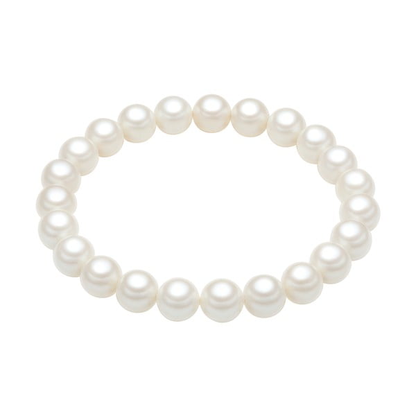 Brățară cu perle albe  ⌀ 8 mm Perldesse Muschel, lungime 21 cm   