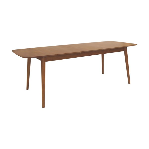 Masă de dining extensibilă cu aspect de lemn de nuc cu blat suplimentar 90x180 cm Montreux – Actona