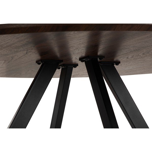 Masă de dining rotundă cu aspect de lemn de nuc ø 120 cm Rivo – Bonami Essentials-image-4