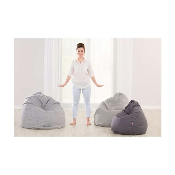 Fotoliu bean bag alb Happiness - Yellow Tipi-image-2