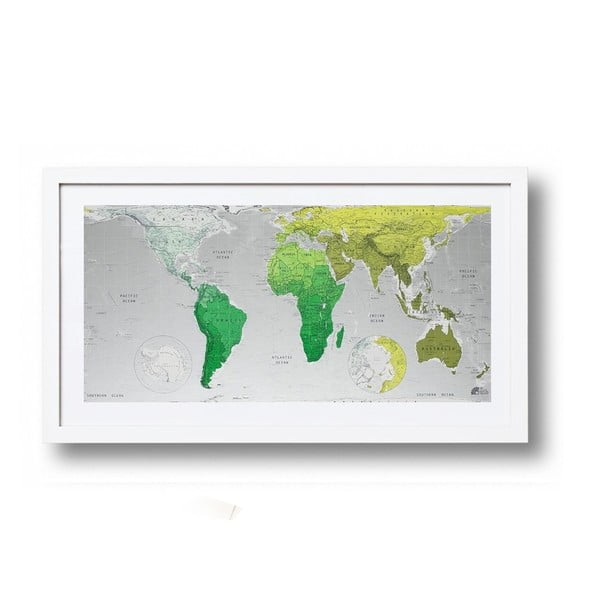 Harta lumii Future Map, 101 x 58 cm, verde