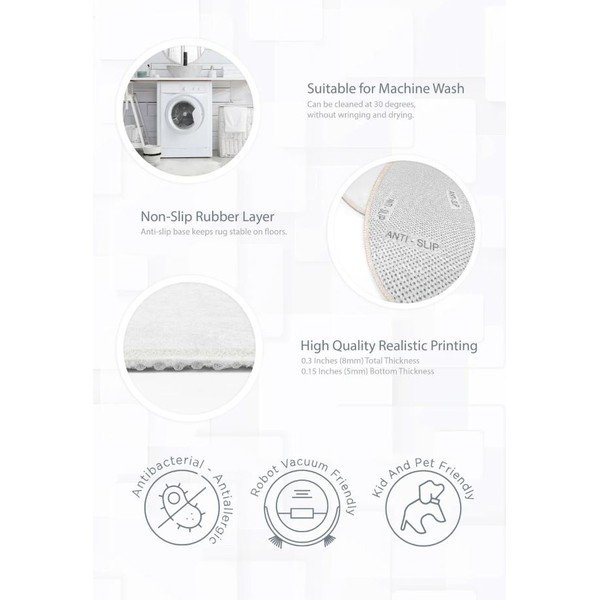 Covor pentru copii lavabil ø120 cm Dainty Animals – Mila Home-image-4