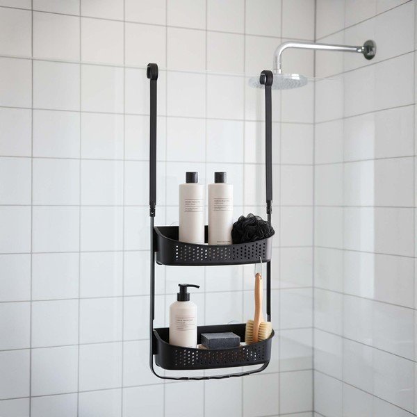 Raft pentru baie negru mat de agățat din plastic Vesper – douceur d'intérieur-image-2