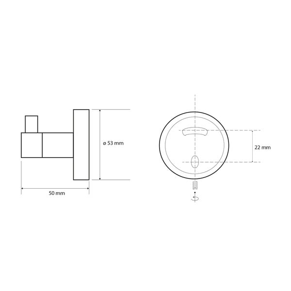 Cârlig din alamă Sapho X-Round, argintiu-image-2