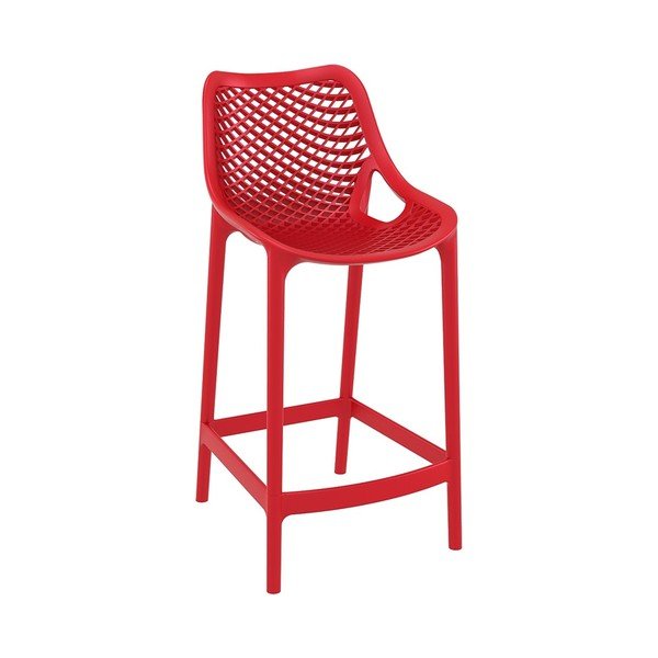 Set 4 scaune bar Resol Grid, înălțime 65 cm, roșu-image-1