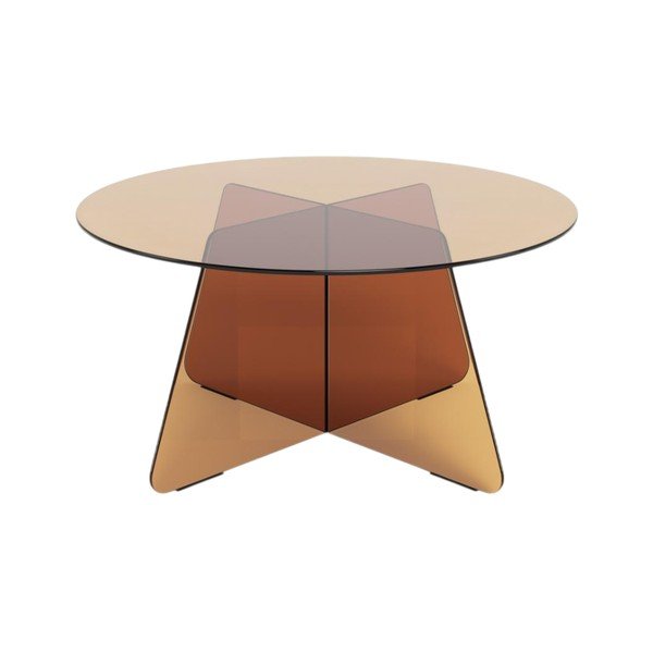 Măsuță de cafea maro rotundă din sticlă ø 80 cm Samos – Actona-image-4