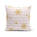 Față de pernă cu model de Crăciun Minimalist Cushion Covers Golden Snowflakes, 42 x 42 cm
